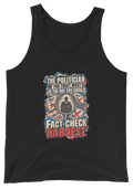 Truth Fact-Check Trust Unisex Tank | Thread Your Voice — Standalone — supplier-generated mockup; not a physical sample. Native-pixel crop from supplier mockup; no upscale or retouch.