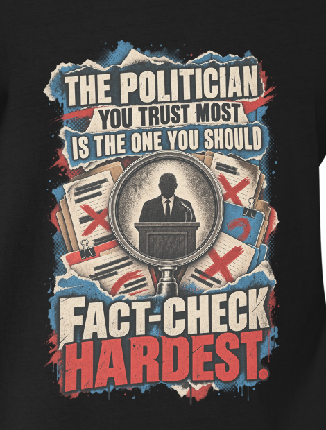 Truth Fact-Check Trust Unisex Tank | Thread Your Voice — Complete artwork detail — supplier-generated mockup; not a physical sample. Native-pixel crop from supplier mockup; no upscale or retouch.