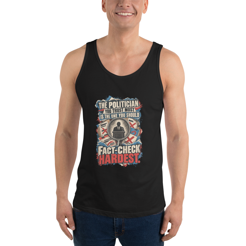 Truth Fact-Check Trust Unisex Tank | Thread Your Voice — First person — supplier-generated mockup; not a physical sample.