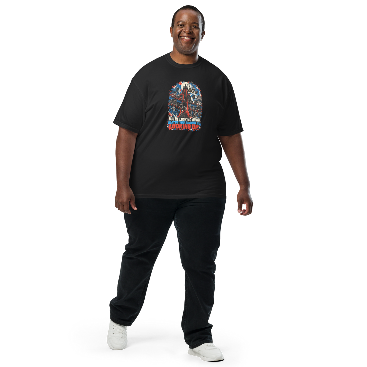 Truth Look Up Heavyweight Tee | Thread Your Voice — Second person — supplier-generated mockup; not a physical sample.