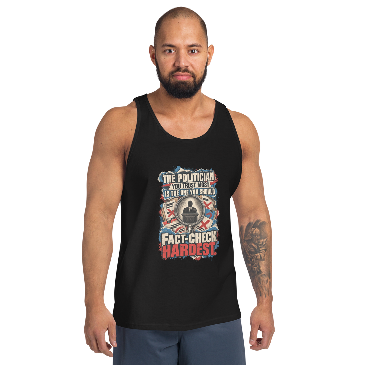 Truth Fact-Check Trust Unisex Tank | Thread Your Voice — Second person — supplier-generated mockup; not a physical sample.