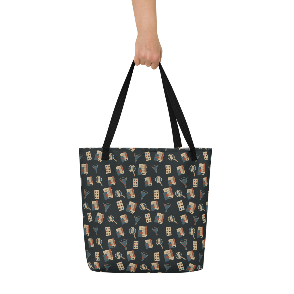 Truth Evidence in Motion All-Over Carryall with Pocket | Thread Your Voice — In-hand scale — supplier-generated mockup; not a physical sample.