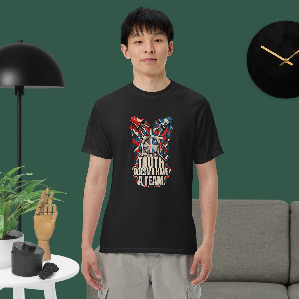 Truth Doesn’t Have a Team Heavyweight Tee | Thread Your Voice — Context — supplier-generated mockup; not a physical sample.