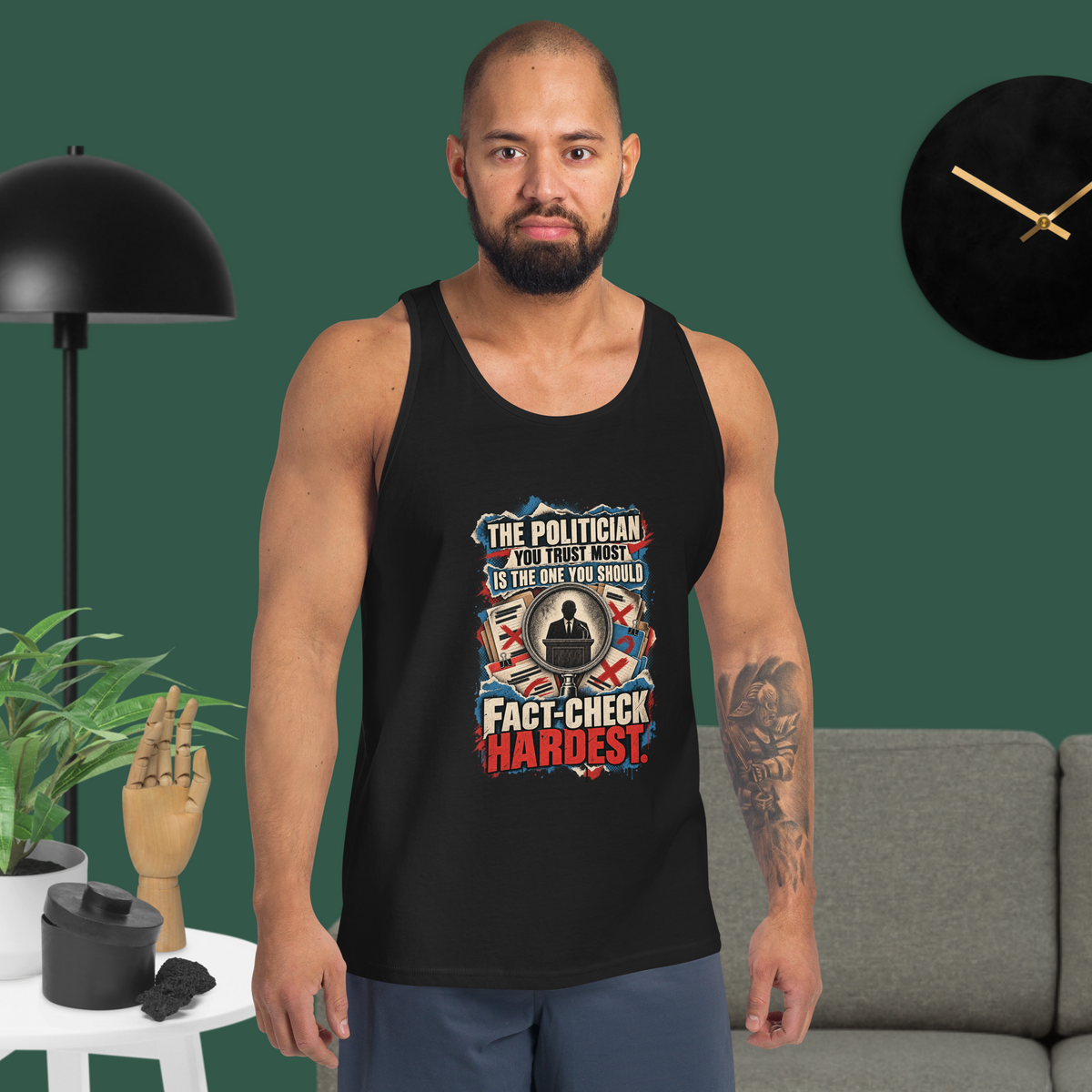 Truth Fact-Check Trust Unisex Tank | Thread Your Voice — Context — supplier-generated mockup; not a physical sample.
