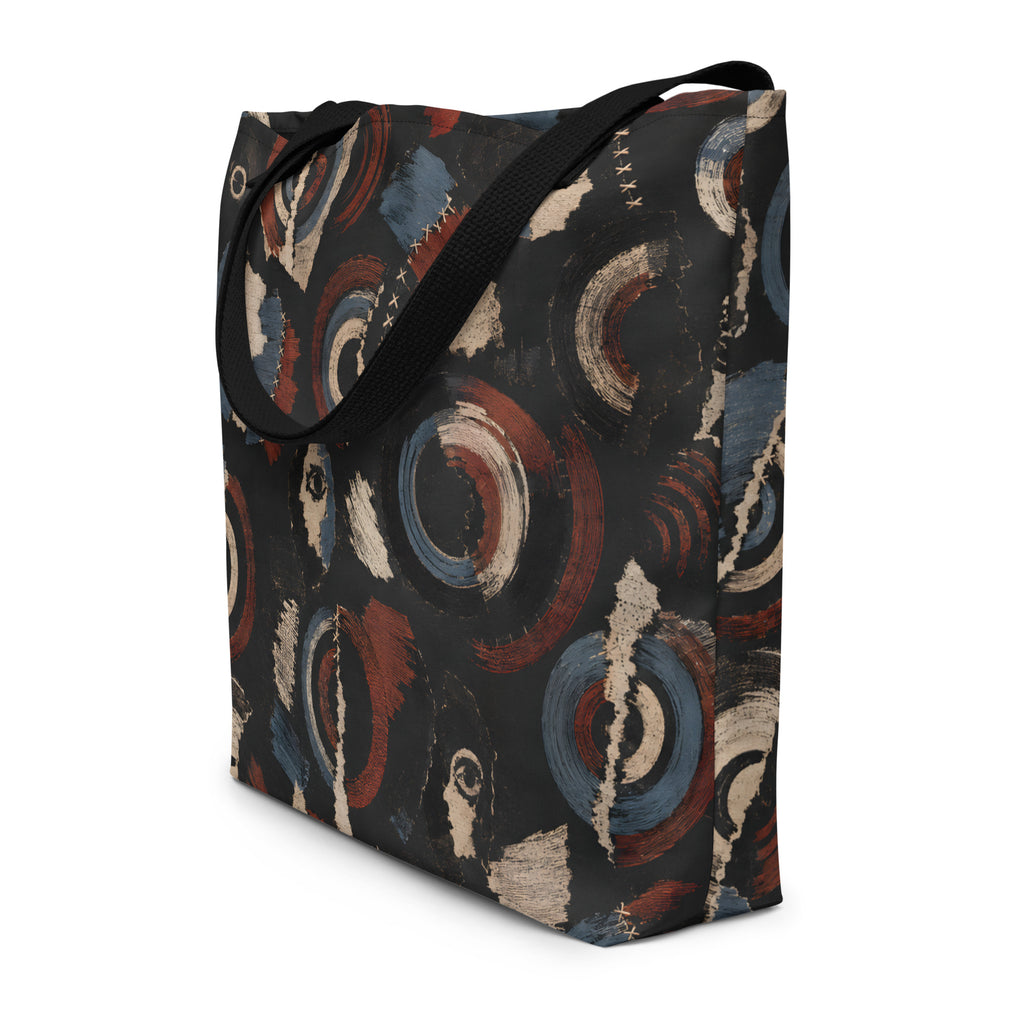 Alternate front view of the Witness Signals Large Carryall with all-over Witness artwork and black handles.