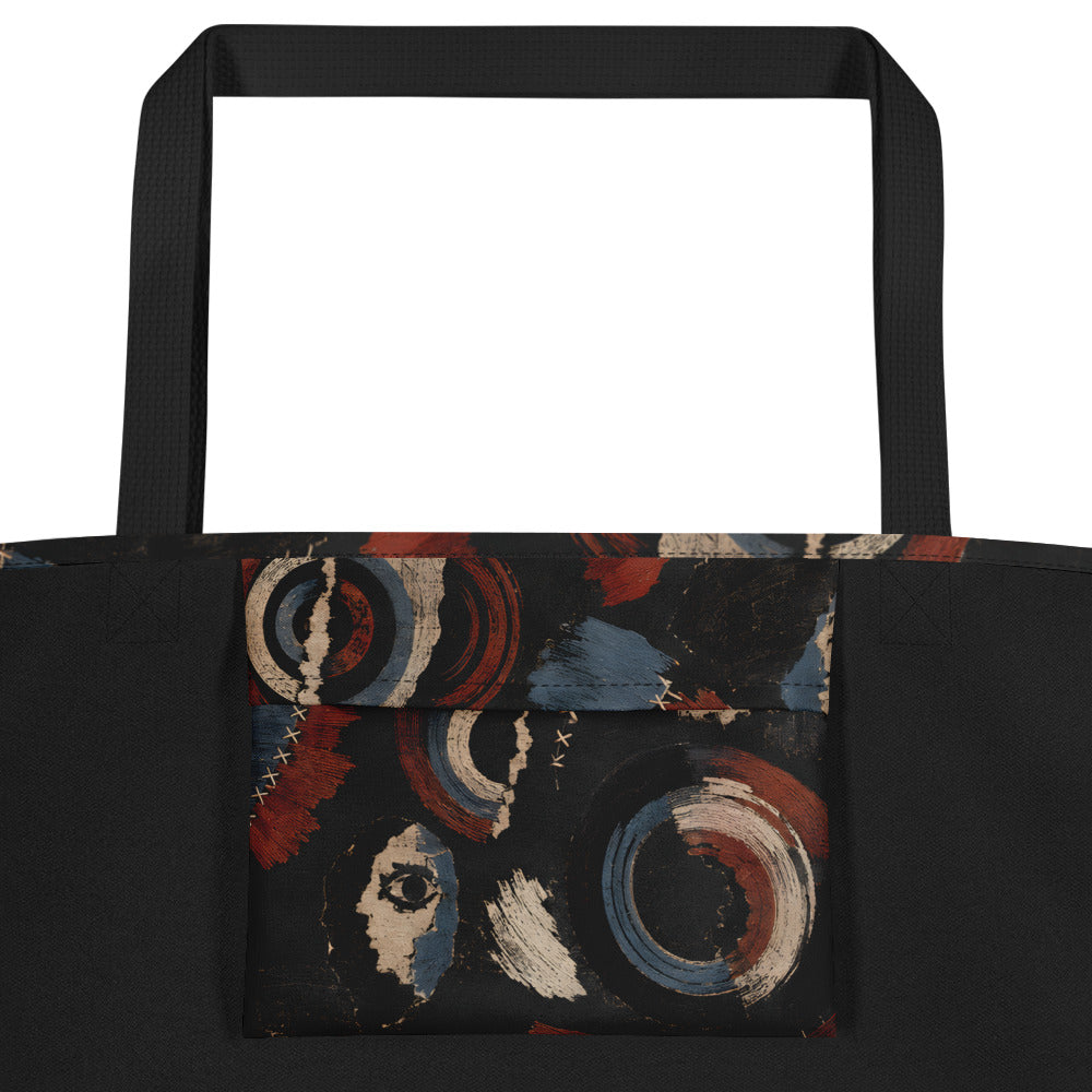 INSIDE POCKET — interior view of the Witness Signals Large Carryall, showing the printed pocket inside the black bag.