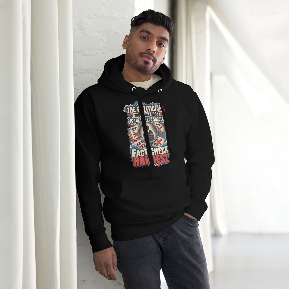 Truth Fact-Check Trust Pullover Hoodie