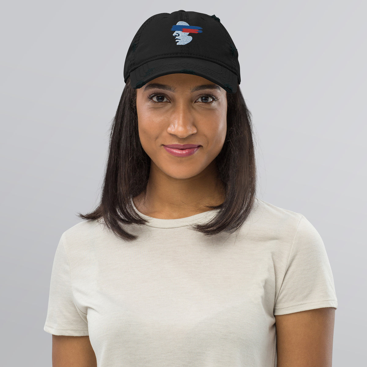 Witness Profile Distressed Dad Hat — product view.