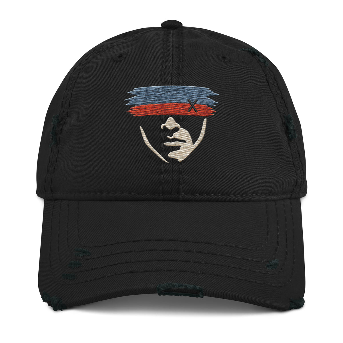 Witness Covered Face Distressed Dad Hat — product view.
