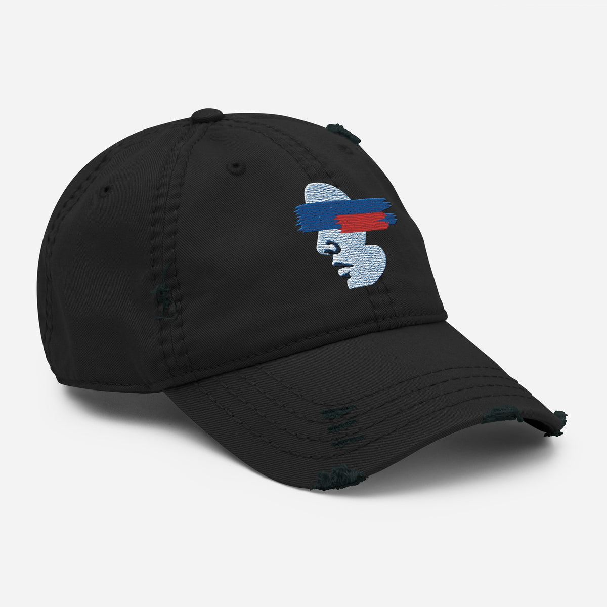 Witness Profile Distressed Dad Hat — product view.