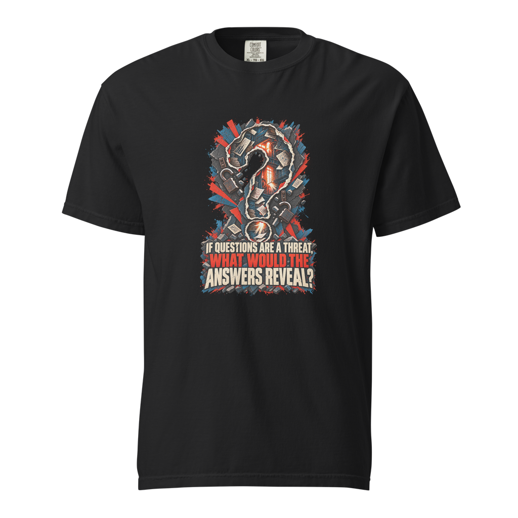 Truth Questions Reveal Heavyweight Tee | Thread Your Voice — Standalone — supplier-generated mockup; not a physical sample.