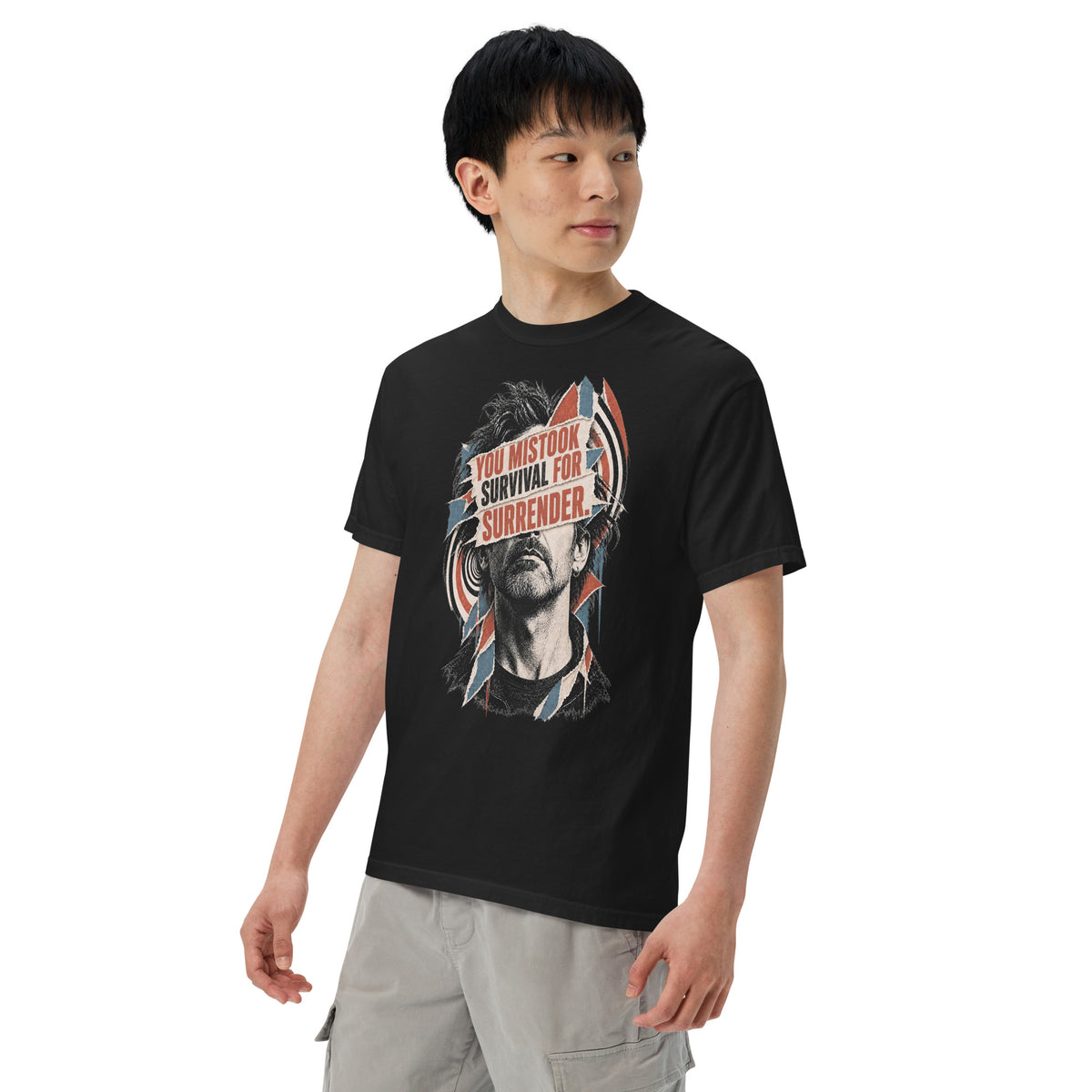 You Mistook Survival for Surrender. Heavyweight T-Shirt — product view.
