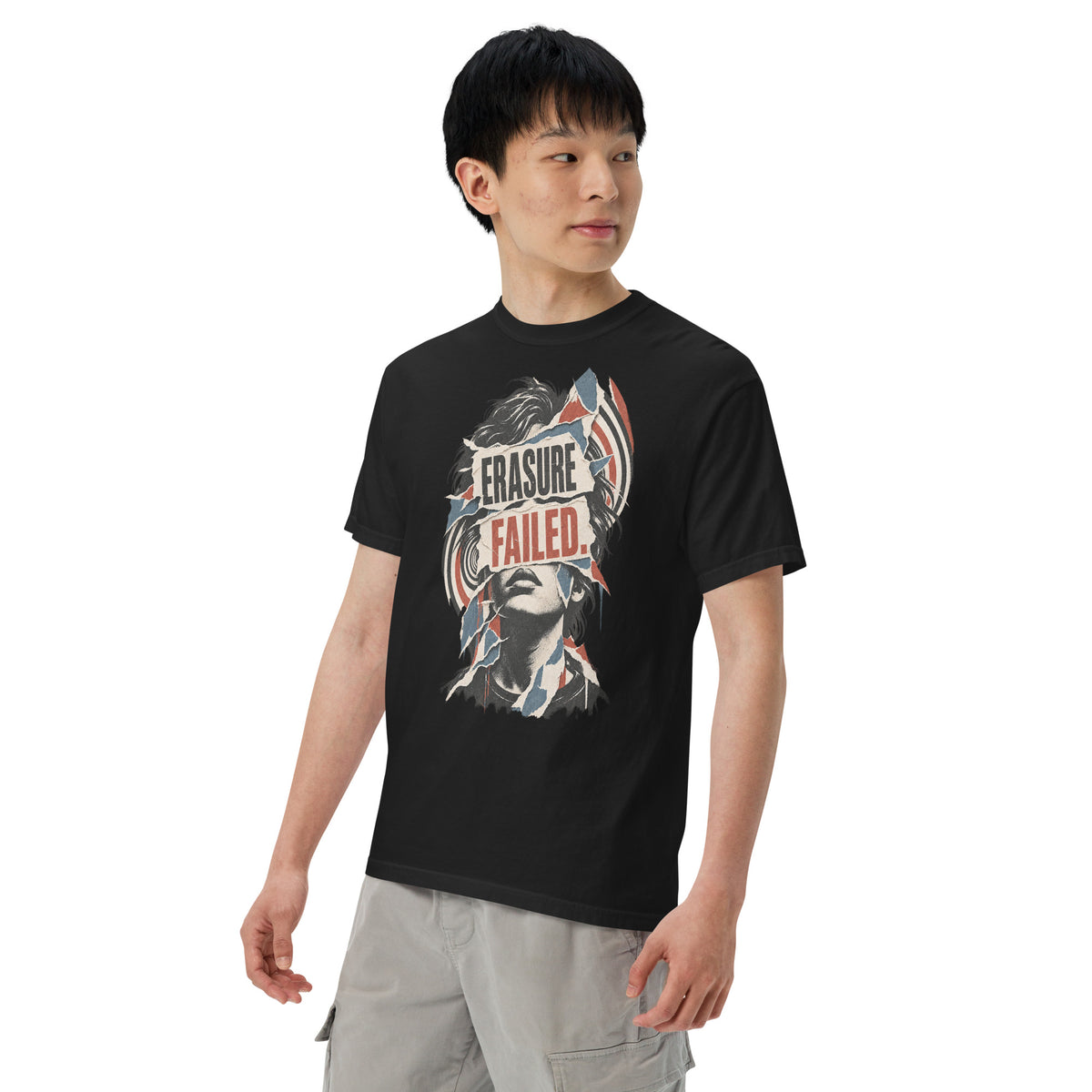 Erasure Failed. Heavyweight T-Shirt — product view.