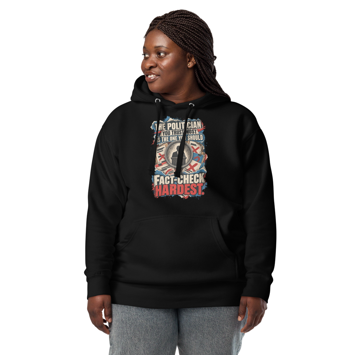 Truth Fact-Check Trust Pullover Hoodie
